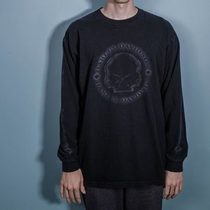 Harley Davidson black song sleeve tee shirt sz XL Springfield Illinois